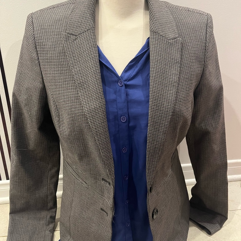 Mexx Black and White Checkered Blazer